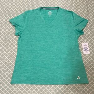 Arctic Cool Hydrofreeze V Neck Workout Top Fresh Mint Twist XL NWT